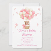 BABY SHOWER UITNODIGING VOOR MEISJES IN ROZE (Voorkant)