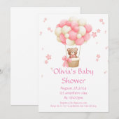 BABY SHOWER UITNODIGING VOOR MEISJES IN ROZE (Voorkant / Achterkant)