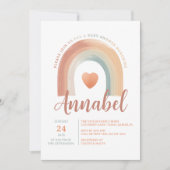 Baby shower uitnodiging voor Modern Boho Rainbow - (Voorkant)
