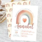 Baby shower uitnodiging voor Modern Boho Rainbow -