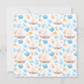 baby shower - uitnodiging voor nautische strandill (Achterkant)