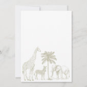 Baby shower uitnodiging voor neutraal safari oh bo (Achterkant)