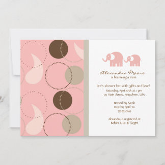 Baby shower uitnodiging voor Paisley & Elephants
