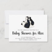 Baby shower-uitnodiging voor panda en cub RSVP kaartje (Voorkant)