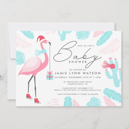 BABY SHOWER | Uitnodiging voor Santa Claus Flaming (Voorkant)