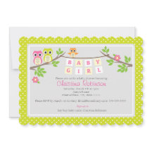 baby shower uitnodiging voor schattige meisjes