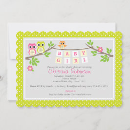 baby shower uitnodiging voor schattige meisjes