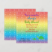 Baby shower-uitnodiging voor schildpad kaart (Voorkant / Achterkant)
