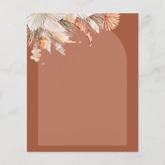 baby shower - uitnodiging voor terracotta foliage flyer (Achterkant)