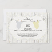 Baby shower uitnodiging voor tweeling - Genderneut (Voorkant)