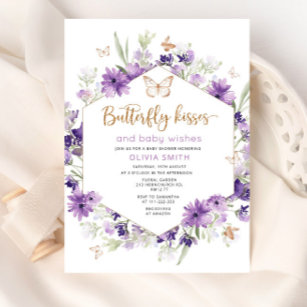 Baby shower-uitnodiging voor vlinderkussen kaart