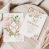 Baby shower-uitnodiging voor vlinderkussen kaart