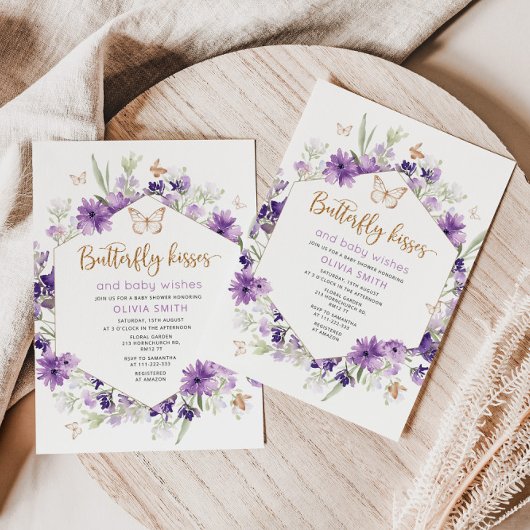 Baby shower-uitnodiging voor vlinderkussen kaart