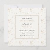 Baby shower-uitnodiging voor vogels, ooievaar kaart (Voorkant)