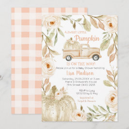 Baby shower uitnodiging voor White Peach Truck Pea