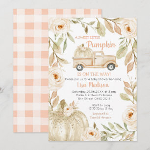 Baby shower uitnodiging voor White Peach Truck Pea