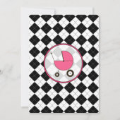 Baby shower-uitnodiging voor zwart-wit kaart (Voorkant)