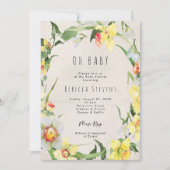 baby shower-uitnodiging voorjaarsflorale daffodil kaart (Voorkant)