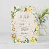baby shower-uitnodiging voorjaarsflorale daffodil kaart (Staand voorkant)