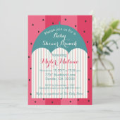 Baby shower Uitnodiging "Watermeloen Paraplu" (Staand voorkant)