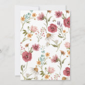 Baby shower Uitnodiging Waterverf Bloemen (Achterkant)