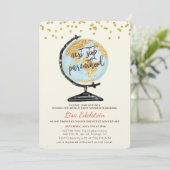 Baby Shower Uitnodiging Wereldreis (Staand voorkant)