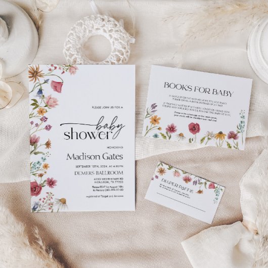 Baby shower Uitnodiging Wildflower