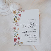 Baby shower Uitnodiging Wildflower