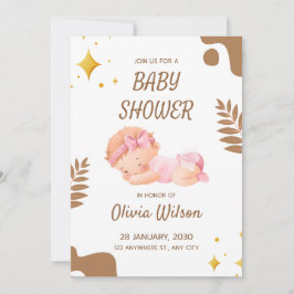 Baby Shower Uitnodiging Zachte Roze Esthetiek