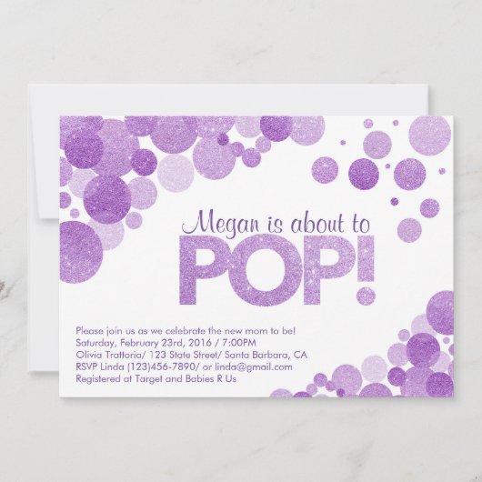 Baby shower uitnodiging Ze staat op het punt om te (Voorkant)