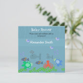 Baby Shower Uitnodiging Zee Dieren (Staand voorkant)