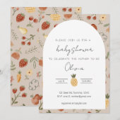 Baby shower Uitnodiging Zomer Fruit Meisje (Voorkant / Achterkant)