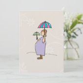 Baby shower Uitnodiging Zwangere moeder Twee parap (Staand voorkant)