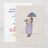 Baby shower Uitnodiging Zwangere moeder Twee parap (Voorkant / Achterkant)