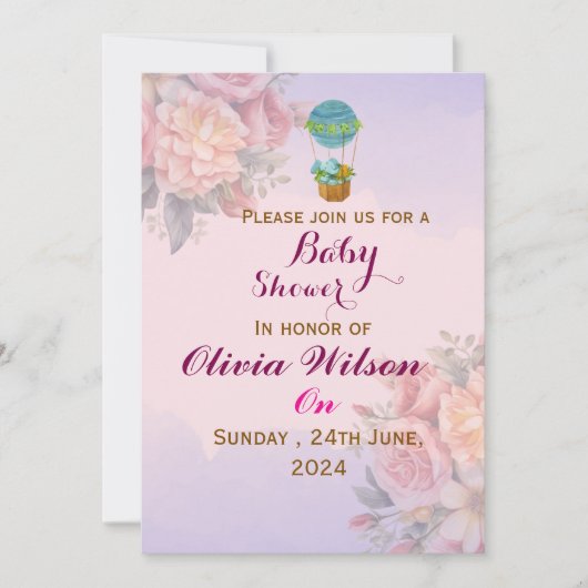 Baby Shower Uitnodigingen (Voorkant)
