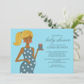 Baby Shower-uitnodigingen [Blauwgroen] Kaart (Staand voorkant)