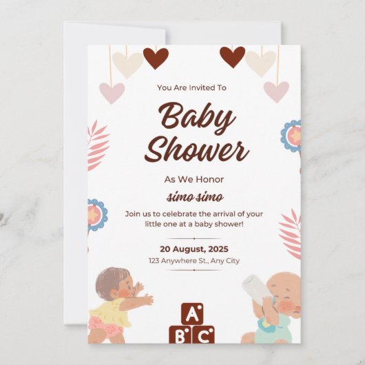 Baby Shower-uitnodigingen Feestdagenkaart (Voorkant)
