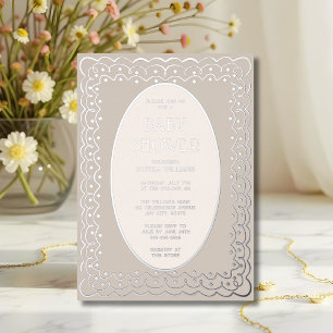 Baby Shower Uitnodigingen Folie Geslacht Neutraal
