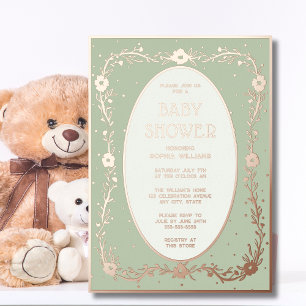 Baby Shower Uitnodigingen Folie Geslacht Neutraal 
