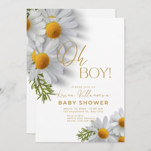 Baby Shower-uitnodigingen Kaart (Voorkant / Achterkant)