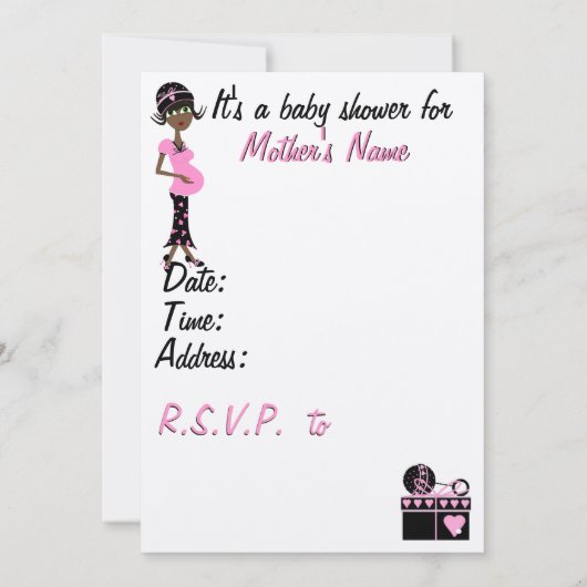 Baby Shower-uitnodigingen Kaart (Achterkant)