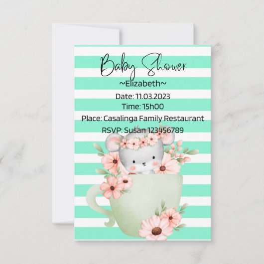 Baby Shower-uitnodigingen Kaart (Voorkant)