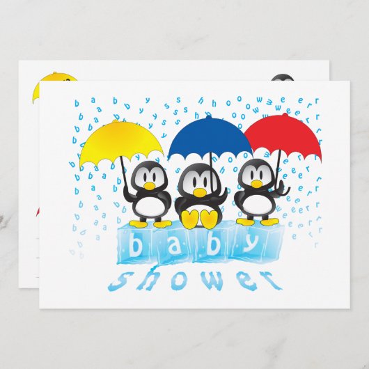 Baby Shower-uitnodigingen Kaart (Voorkant / Achterkant)