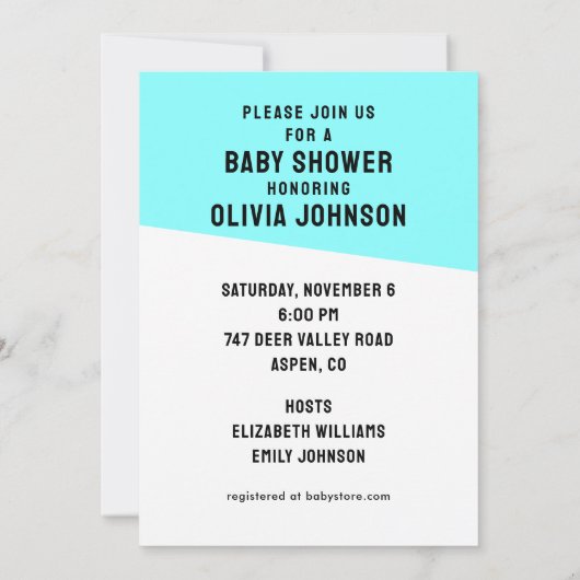 Baby Shower-uitnodigingen Kaart (Achterkant)