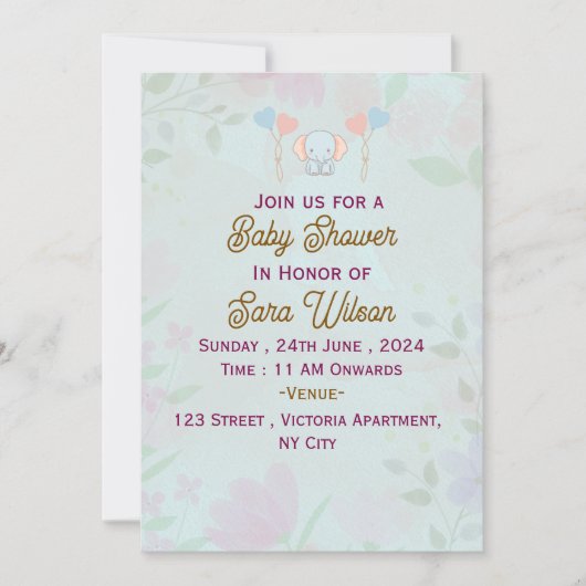 Baby Shower-uitnodigingen Kaart (Voorkant)