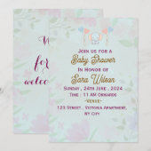 Baby Shower-uitnodigingen Kaart (Voorkant / Achterkant)