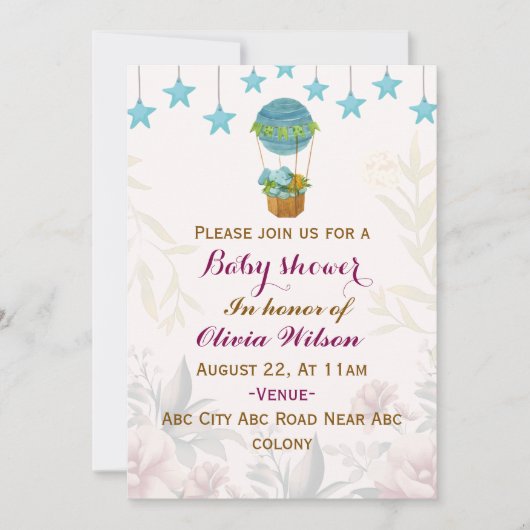 Baby Shower-uitnodigingen Kaart (Voorkant)