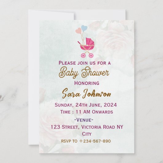 Baby Shower-uitnodigingen Kaart (Voorkant)