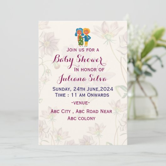 Baby Shower-uitnodigingen Kaart (Staand voorkant)