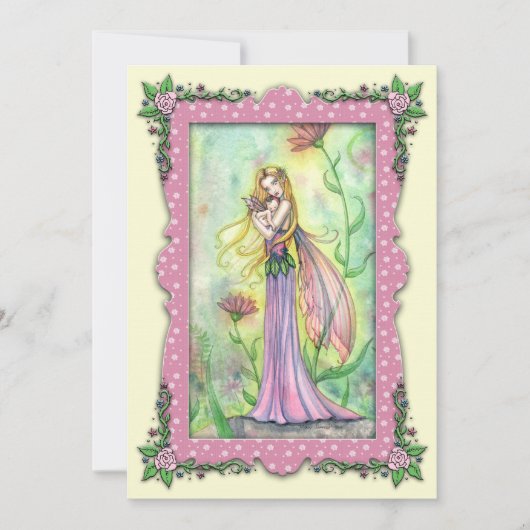 Baby Shower Uitnodigingen Moeder en Baby Fairy (Voorkant)